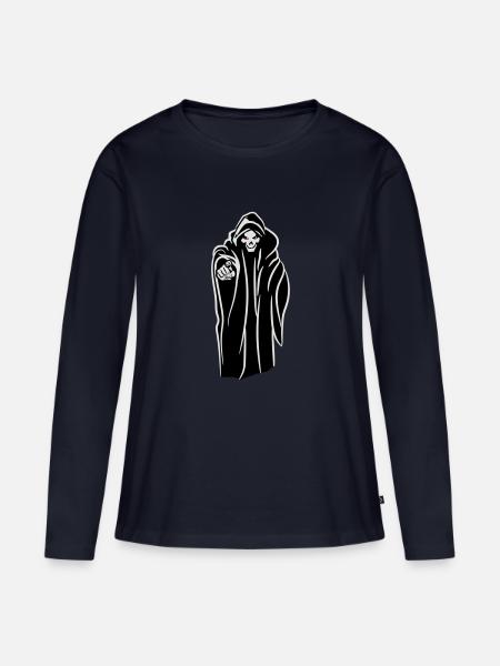 Der Tod kapuze böse - Frauen Premium Bio Langarmshirt - Navy