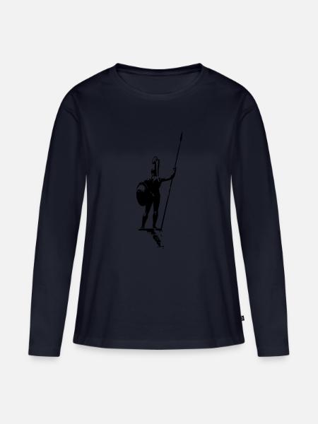Galdiator als Vektorgrafik - Frauen Premium Bio Langarmshirt - Navy