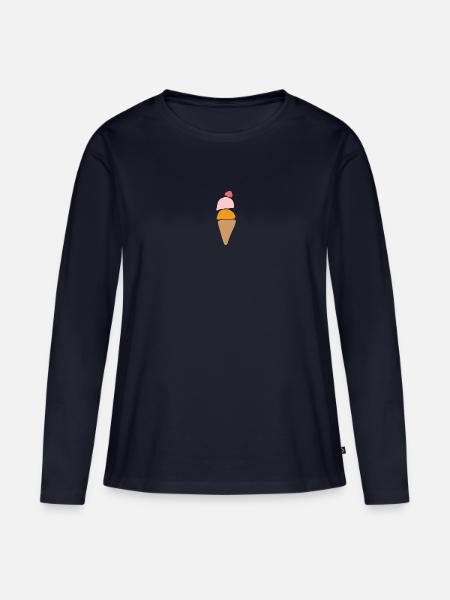 Ich schreie - Frauen Premium Bio Langarmshirt - Navy