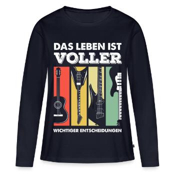Lustiges Musiker - Frauen Premium Bio Langarmshirt - Navy - Vorne - Julia (174cm)