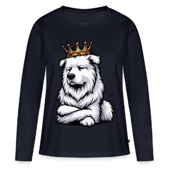 White Shepherd Shepherd Shepherd Dogs - Women's Premium Organic Long Sleeve Shirt - navy - Front - Julia (174cm)