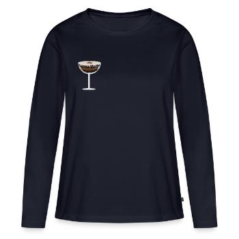 Espresso Martini - T-shirt manches longues Premium bio Femme - bleu marine - Devant - Julia (174cm)