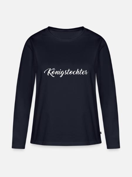Königstochter - Christliche Designs - Bibel - Gott - Frauen Premium Bio Langarmshirt - Navy