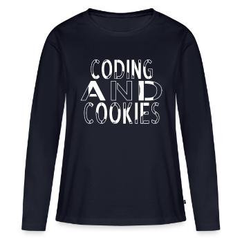 informatics computers programming computer - Frauen Premium Bio Langarmshirt - Navy - Vorne - Julia (174cm)