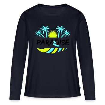 Surf Paradise - Women's Premium Organic Long Sleeve Shirt - navy - Front - Julia (174cm)