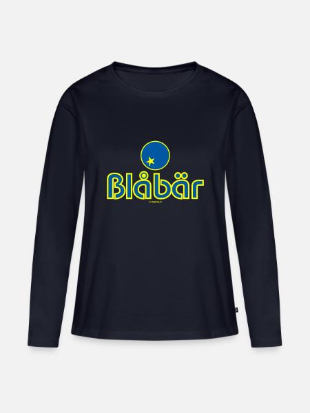 Heidelbeere - Frauen Premium Bio Langarmshirt - Navy