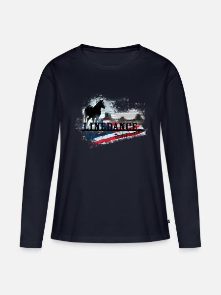 kl_linedance30 - Frauen Premium Bio Langarmshirt - Navy