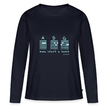 Now Start A Band - Women's Premium Organic Long Sleeve Shirt - navy - Front - Julia (174cm)