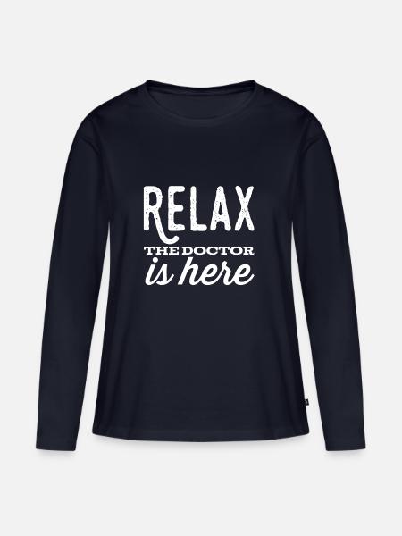 Relax Doktor Design - Frauen Premium Bio Langarmshirt - Navy