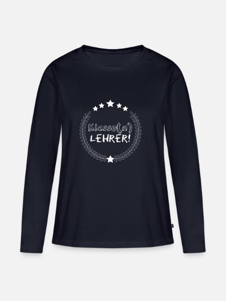 Klassenlehrer - Frauen Premium Bio Langarmshirt - Navy