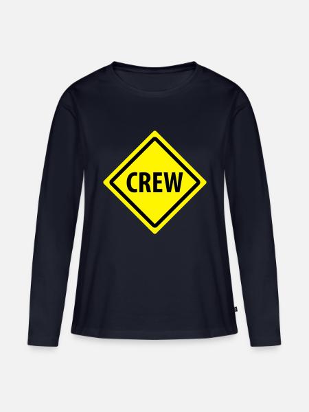 crew roadsign - Frauen Premium Bio Langarmshirt - Navy