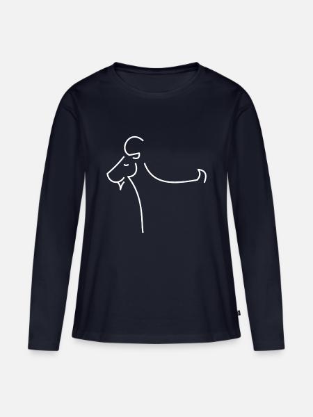 Ziege - Frauen Premium Bio Langarmshirt - Navy