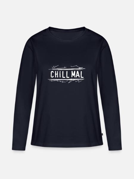 Chill mal - Frauen Premium Bio Langarmshirt - Navy