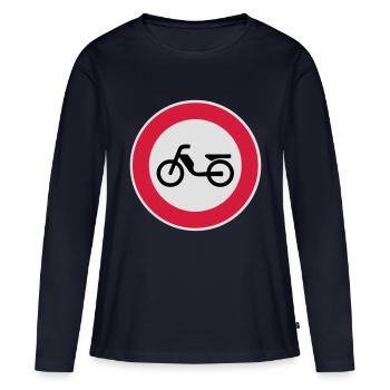 Moped moped Prohibition Prohibition Sign Road Sign - Women's Premium Organic Long Sleeve Shirt - navy - Front - Julia (174cm)