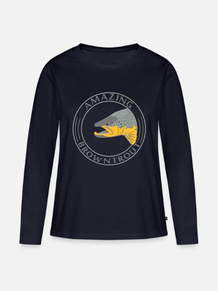 brownhead - Frauen Premium Bio Langarmshirt - Navy