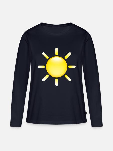 Smiley Sun - Frauen Premium Bio Langarmshirt - Navy