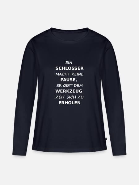 schlosser - Frauen Premium Bio Langarmshirt - Navy