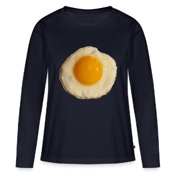 Ei of the tiger | Frohe Ostern Spiegelei SongShirt - Frauen Premium Bio Langarmshirt - Navy - Vorne - Julia (174cm)