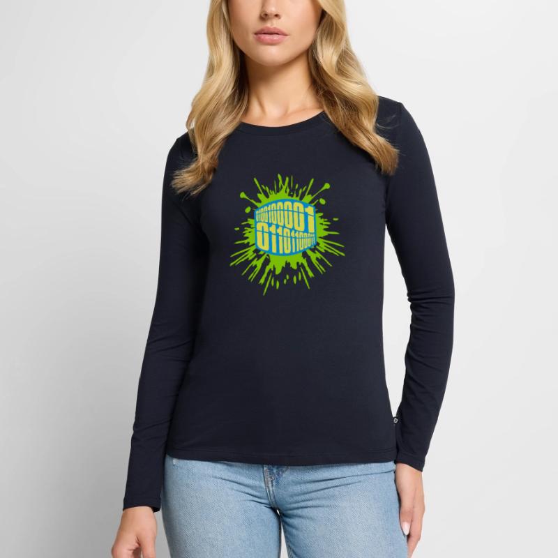 Binary Code Program Language Women's Premium Organic Long Sleeve Shirt