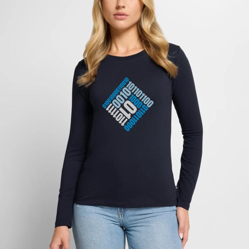 Binary Code Program Language Women's Premium Organic Long Sleeve Shirt