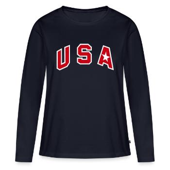 USA Redeem team - 2008 - Women's Premium Organic Long Sleeve Shirt - navy - Front - Julia (174cm)