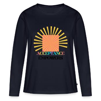 Acceptance Empowers - Women's Premium Organic Long Sleeve Shirt - navy - Front - Julia (174cm)