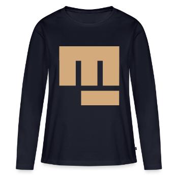 Coup de poing - T-shirt manches longues Premium bio Femme - bleu marine - Devant - Julia (174cm)