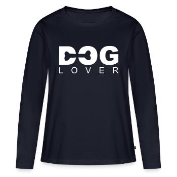 Dog Lover - Frauen Premium Bio Langarmshirt - Navy - Vorne - Julia (174cm)