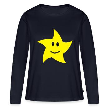 stern - Frauen Premium Bio Langarmshirt - Navy - Vorne - Julia (174cm)