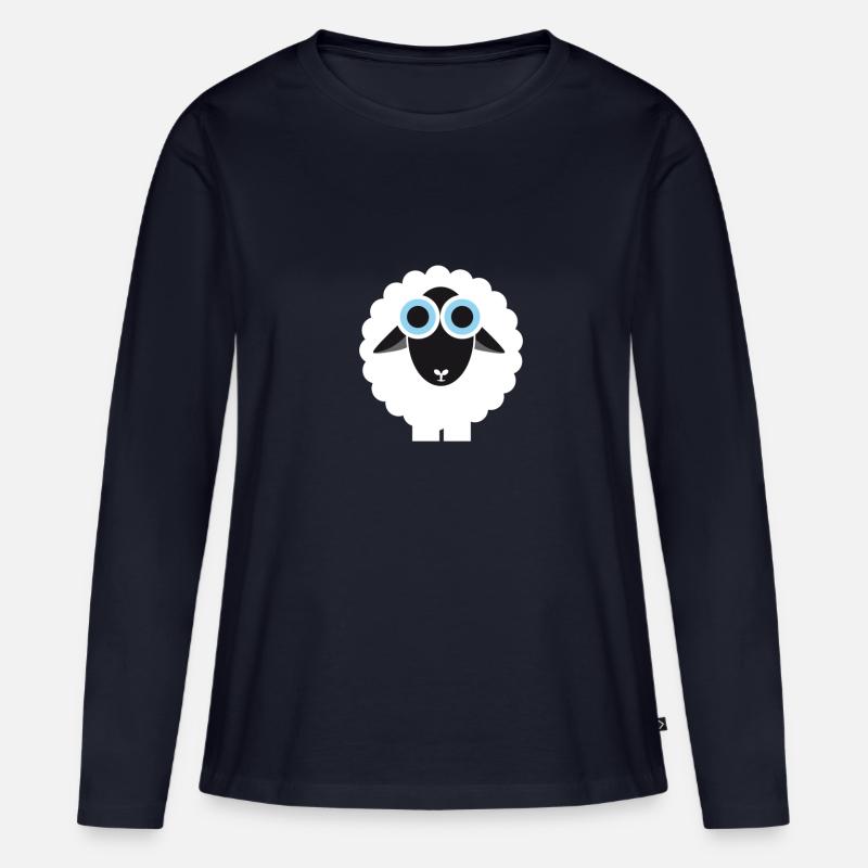 Schaf - Frauen Premium Bio Langarmshirt - Navy