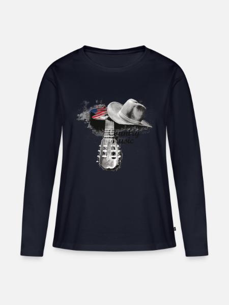 (kl_linedance38b) - Frauen Premium Bio Langarmshirt - Navy