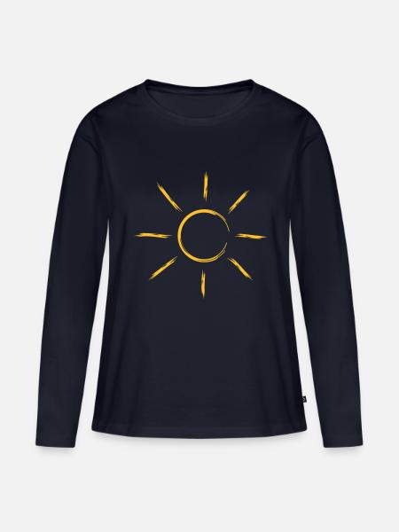 sonne sonnenstrahlen sommer urlaub - Frauen Premium Bio Langarmshirt - Navy