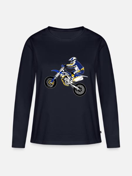 Supermoto - Frauen Premium Bio Langarmshirt - Navy
