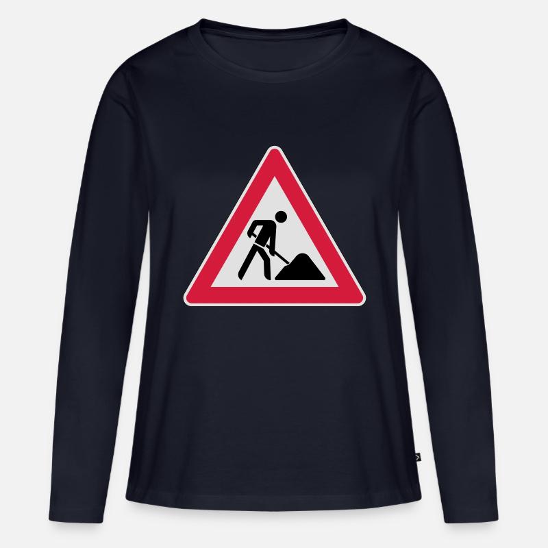 Baustelle - Frauen Premium Bio Langarmshirt - Navy
