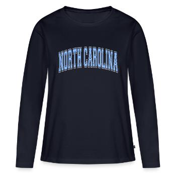 Caroline du Nord - T-shirt manches longues Premium bio Femme - bleu marine - Devant - Julia (174cm)