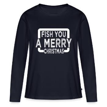 Boat Christmas Vacation Christmas Present - Women's Premium Organic Long Sleeve Shirt - navy - Front - Julia (174cm)