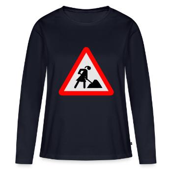 chantier - T-shirt manches longues Premium bio Femme - bleu marine - Devant - Julia (174cm)
