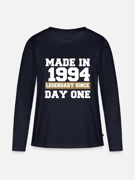 Hergestellt 1994, - Frauen Premium Bio Langarmshirt - Navy
