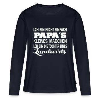 landwirtkleines maedchen - Frauen Premium Bio Langarmshirt - Navy - Vorne - Julia (174cm)