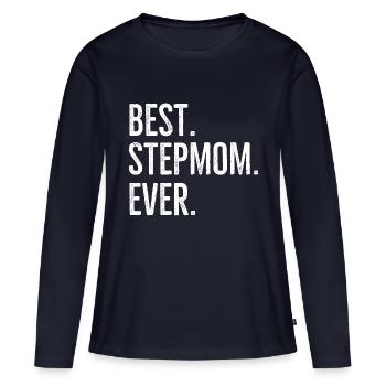 Beste Stiefmutter aller Zeiten - Frauen Premium Bio Langarmshirt - Navy - Vorne - Julia (174cm)