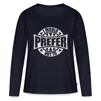 Je préfère ne pas - T-shirt manches longues Premium bio Femme - bleu marine - Devant - Julia (174cm)
