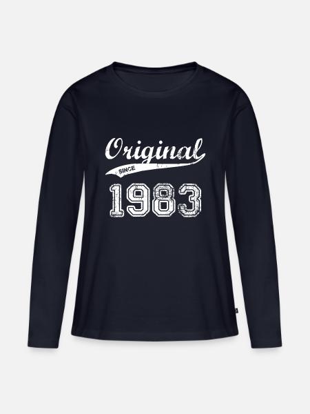 1983 - Frauen Premium Bio Langarmshirt - Navy