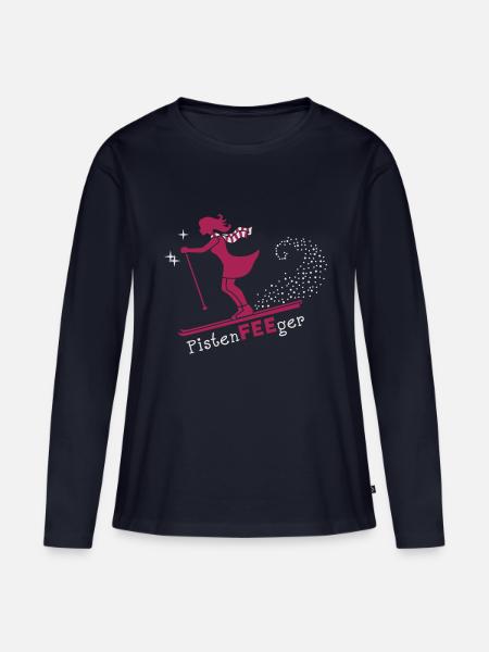 Pisten-FEE-ger - Frauen Premium Bio Langarmshirt - Navy