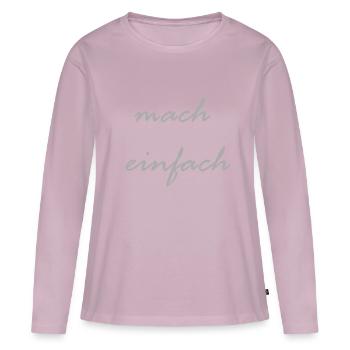 mach einfach - Frauen Premium Bio Langarmshirt - Altrosa - Vorne - Julia (174cm)