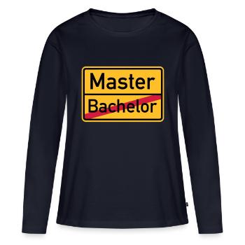 Master - Frauen Premium Bio Langarmshirt - Navy - Vorne - Julia (174cm)