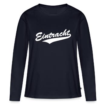Eintracht Baseball-Style - Frauen Premium Bio Langarmshirt - Navy - Vorne - Julia (174cm)