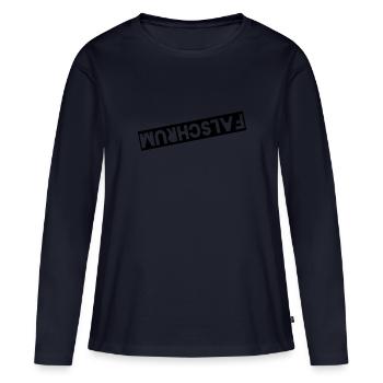 falschrum - Women's Premium Organic Long Sleeve Shirt - navy - Front - Julia (174cm)