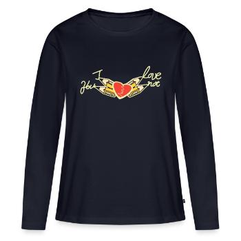 Je ne t’aime pas - T-shirt manches longues Premium bio Femme - bleu marine - Devant - Julia (174cm)