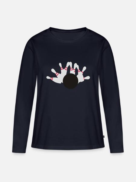 Kegeln - Frauen Premium Bio Langarmshirt - Navy