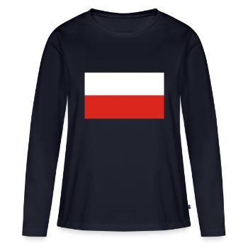 Pologne - T-shirt manches longues Premium bio Femme - bleu marine - Devant - Julia (174cm)